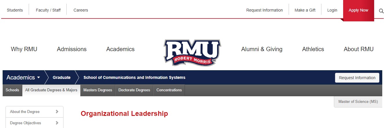 Robert Morris University Organizational Leadership