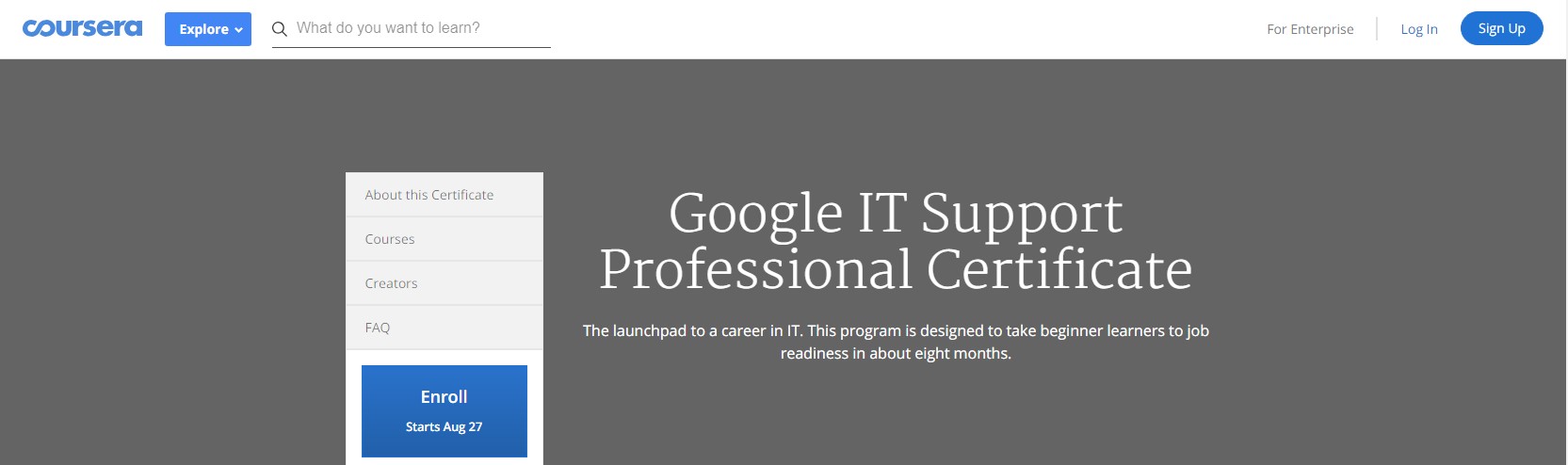 coursera it support specialist