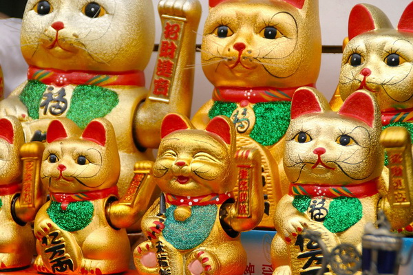 Take a look at these adorable Japanese waving cats