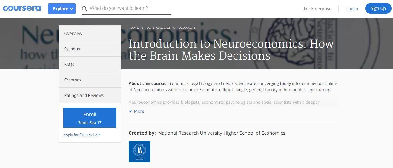 Introduction to Neuroeconomics How the Brain Makes Decisions