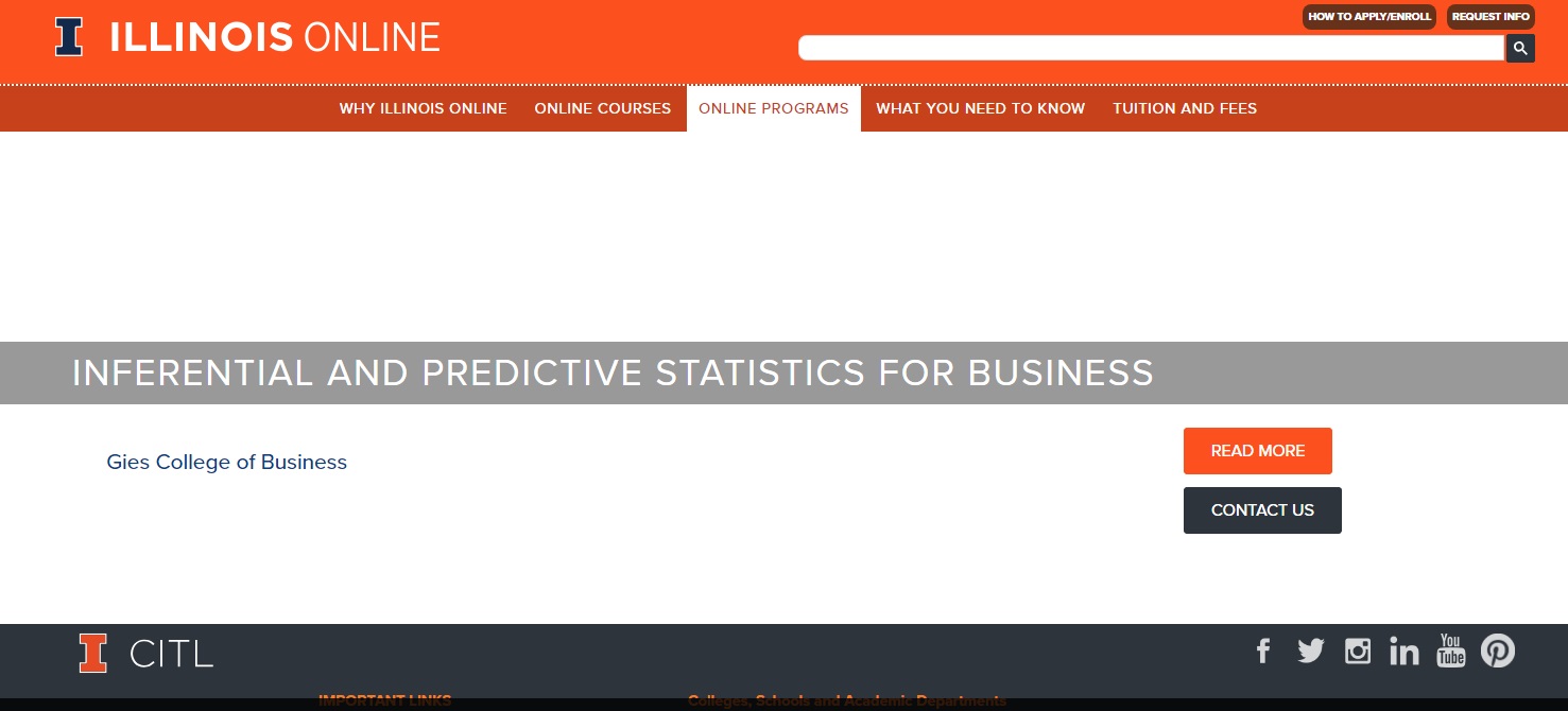 The University of Illinois at Urbana - Online business statistics courses